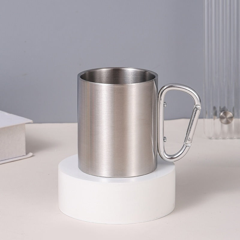 Damen rustfritt stål kaffekopp med karabinerhåndtak Skanto