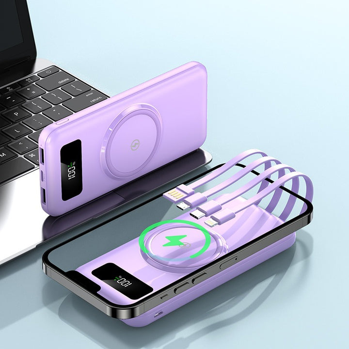 Powerbank med trådløs ladefunksjon fra Skanto
