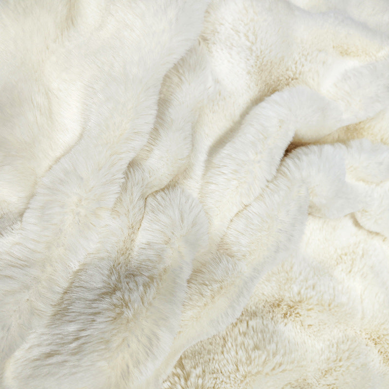 Dame luksuriøs og supermyk fleece-teppe Skanto
