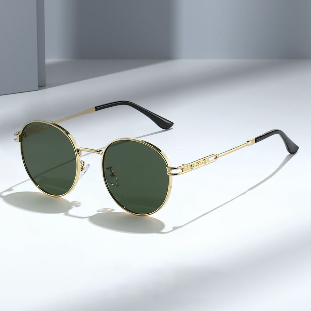 Damer trendy solbriller i minimalistisk rundramme Skanto