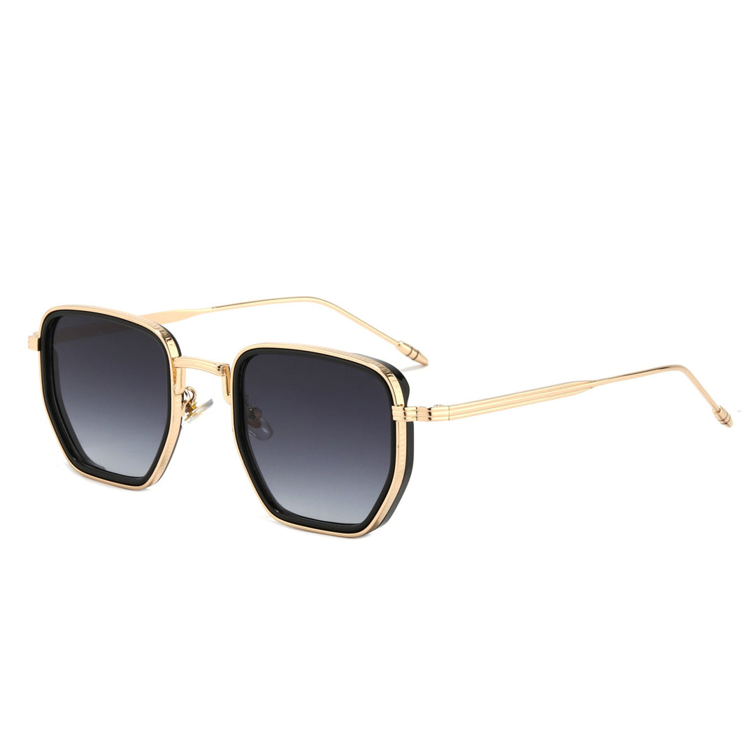 Dame Kvadratisk Designer Solbrille med moderne Metallramme Skanto