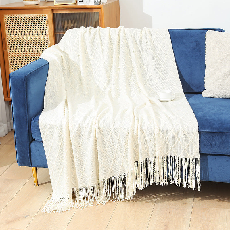 Damer cozy strikket teppe Skanto