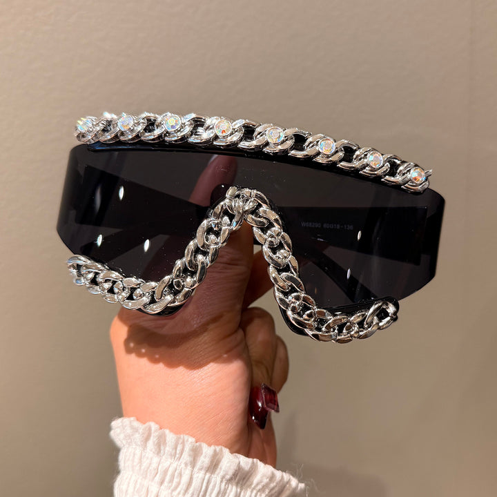 Dame Fashion-solbrille med glamorøse krystallornamenter Skanto