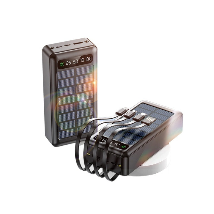 Solcelledrevet powerbank med intelligent effektindikator og multifunksjonsladekabler Skanto