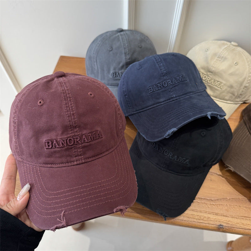 Menns Slittet Stoff Baseball Caps Skanto