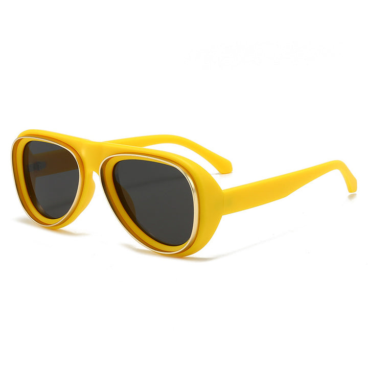 Dame mote retro-solbriller med bred ramme Skanto