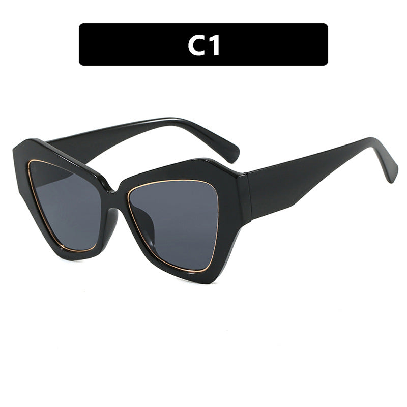 Dame trendy Cat-Eye solbriller med elegant ramme og UV-beskyttelse Skanto