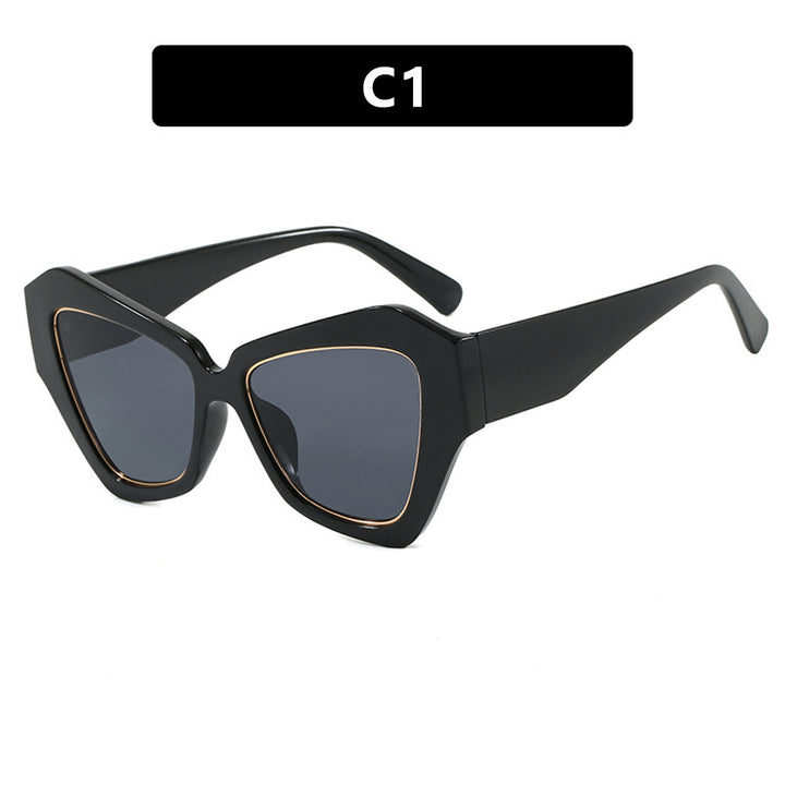 Dame trendy Cat-Eye solbriller med elegant ramme og UV-beskyttelse Skanto