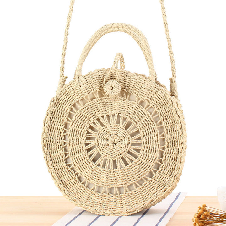 Hand-knotted shoulder bag in round design Skanto