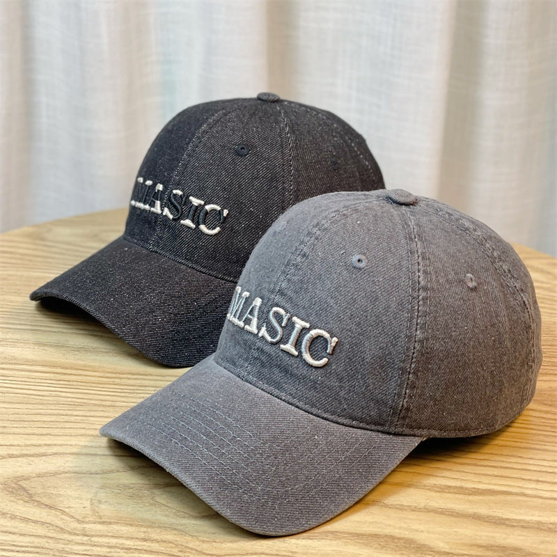 Kvinnebrodert denim baseball cap Skanto