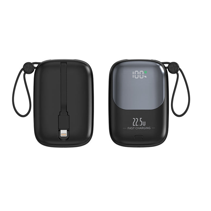 Kompakt lomme-powerbank med digital ladeindikator Skanto