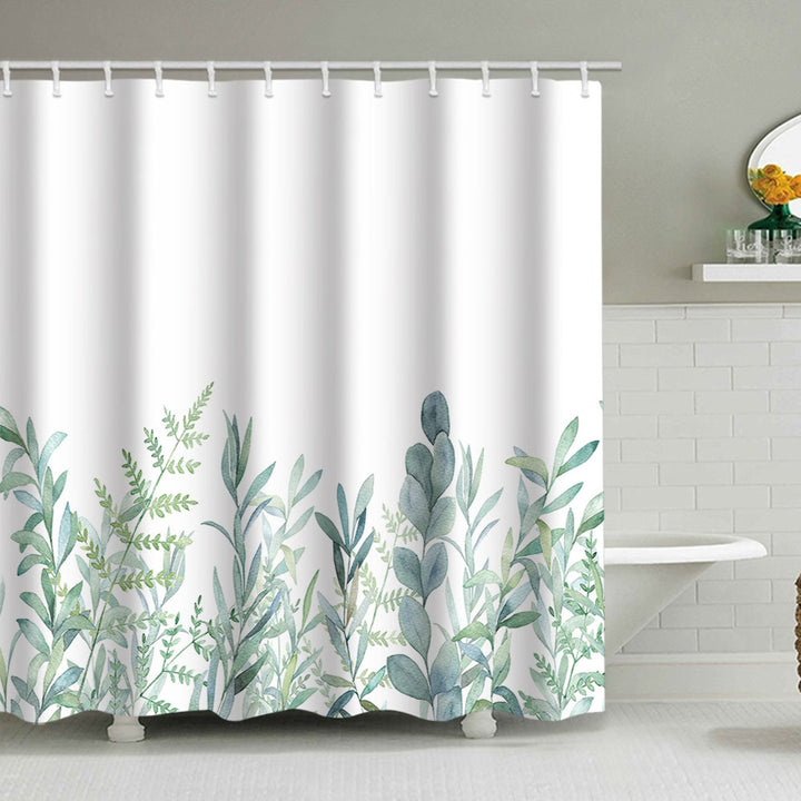 Botanisk Bladmønster Dusjforheng Skanto