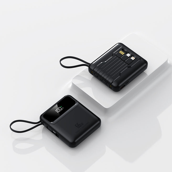 Kompakt powerbank med hurtiglading og digital batteristatus Skanto