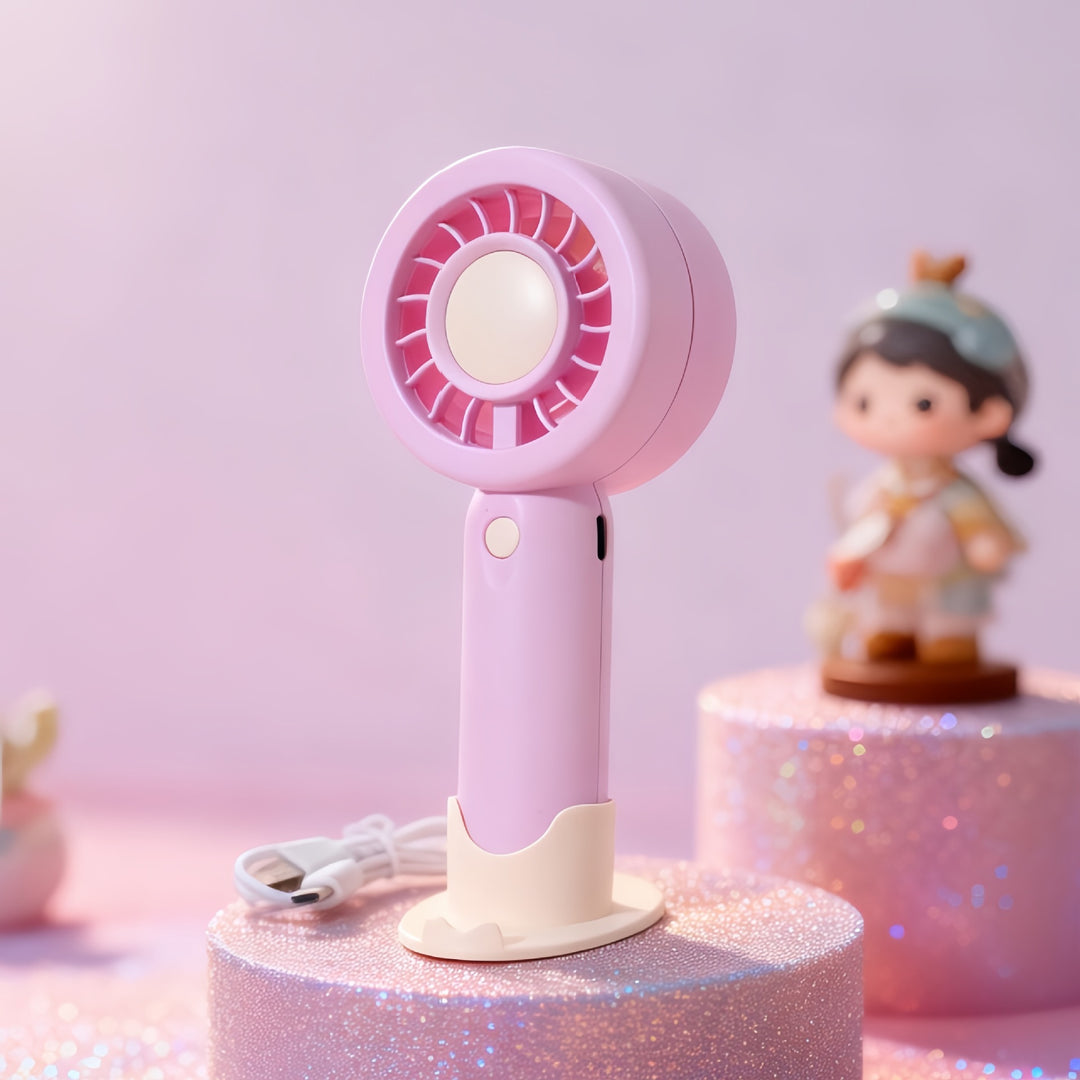 Dame bærbar mini-håndvifte med USB-ladingsfunksjon og fleksibelt design Skanto