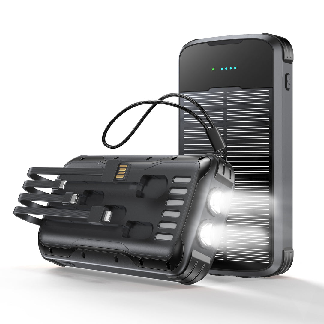 Multifunksjonell solkraftbank med LED-lommelykt Skanto