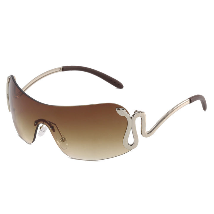 Damer futuristisk sportssolbrille med lekent design Skanto