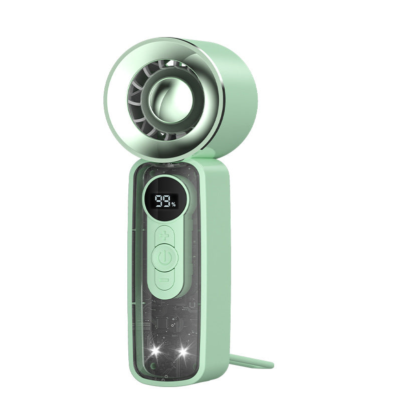 Unisex Bærbar Mini-Dual-Vifte med LED-skjerm og USB-lading Skanto