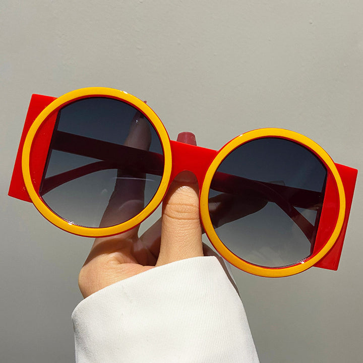 Dame oversized solbrille med kvadratisk ramme og UV-beskyttelse Skanto