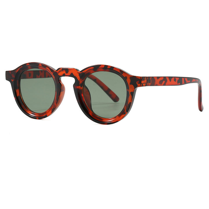 Damer fashionable runde solbriller med transparent ramme og UV-beskyttelse Skanto