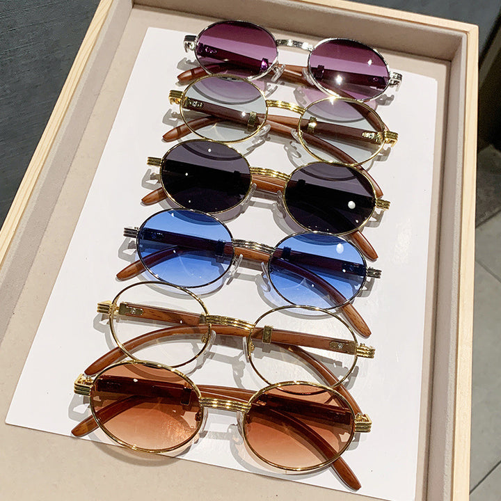 Dame Vintage-stil solbrille med tre innerramme Skanto