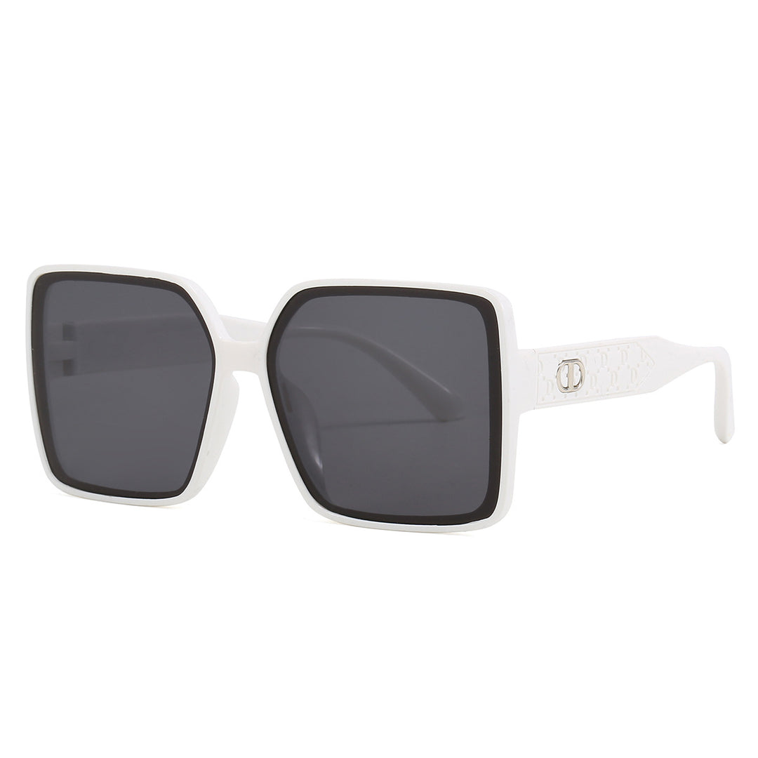 Damer moterik firkantet solbrille med gjennomsiktig design Skanto