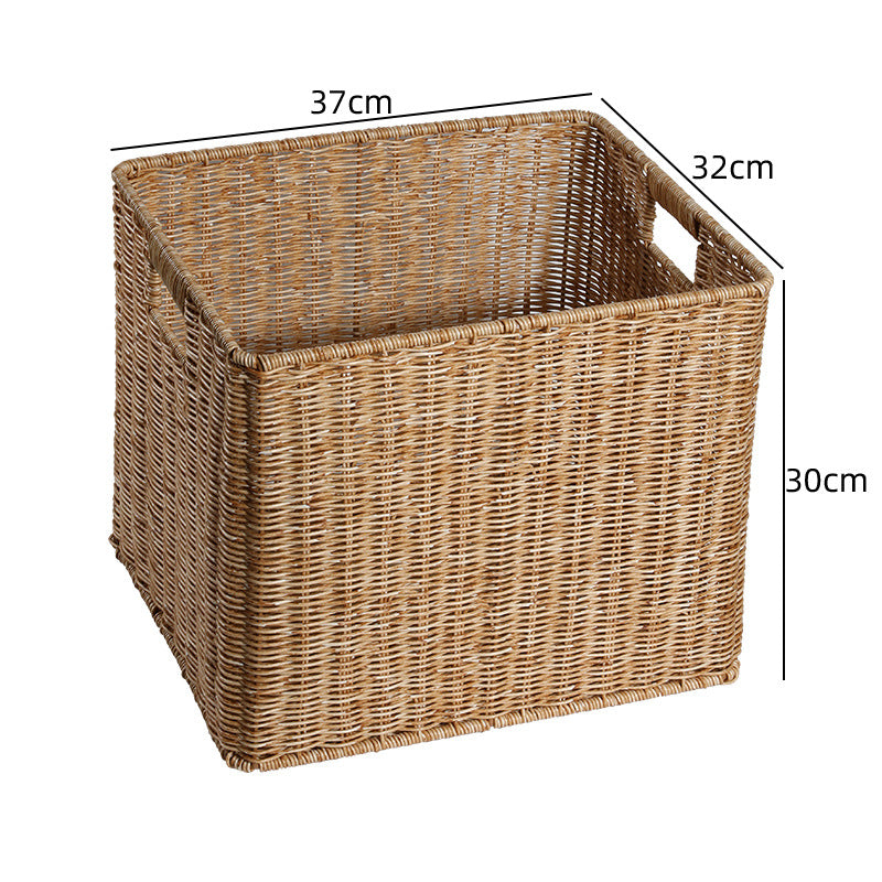 Unisex rektangulær oppbevaringskurv laget av flettet rattan Skanto