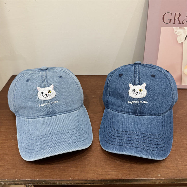 Kvinnenes avslappede bomulls baseball cap med kattedeling Skanto
