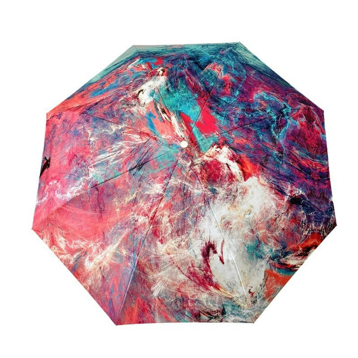 Dame sammenleggbart paraply med kreativt kunstdesign Skanto