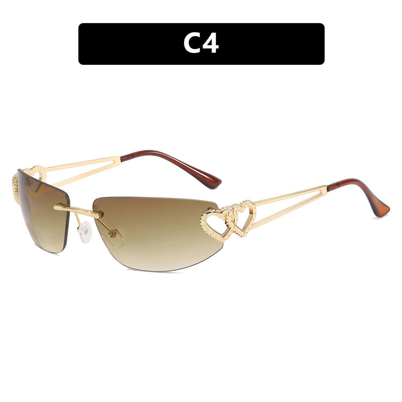 Dame Cat-Eye solbriller med unikt hjerte-design og beskyttende UV-filter Skanto