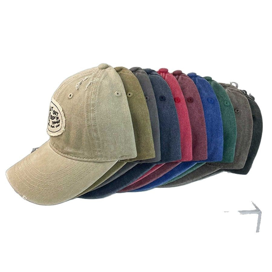 Kvinne Casual Distressed Bomull Baseball Caps Skanto
