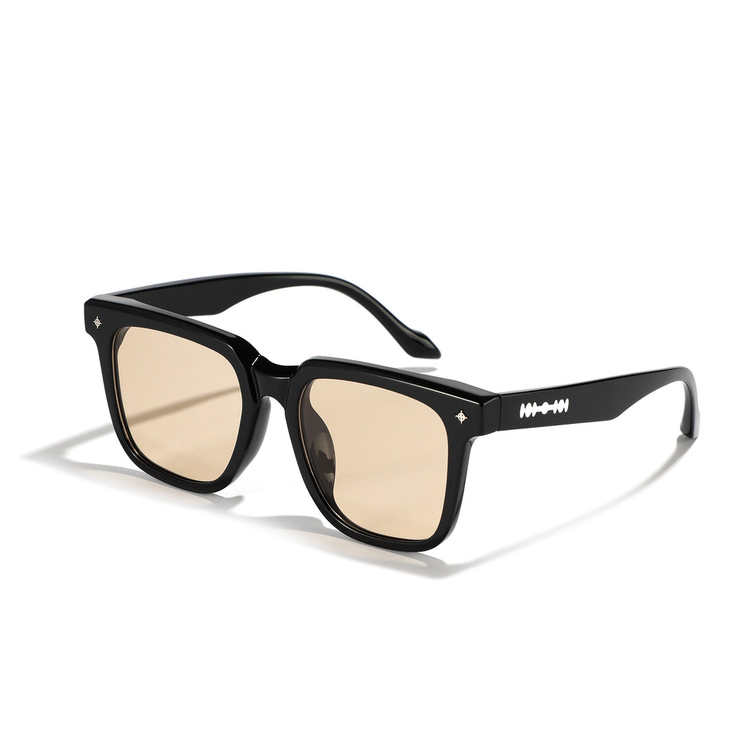 Dame modische firkantet solbrille med stilfullt skjoldpatt-design Skanto