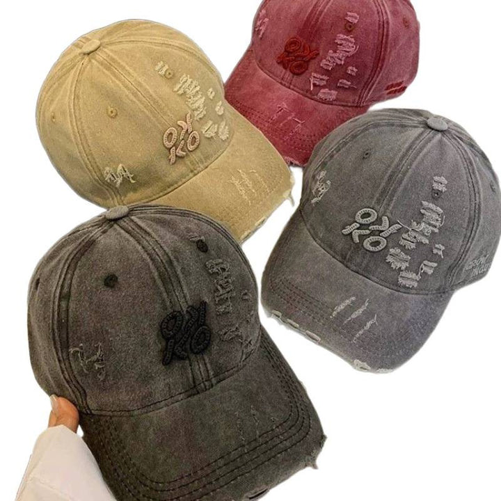 Kvinne Slitt Grafisk Brodert Baseball Caps Skanto
