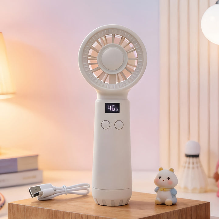 Dame Bærbar USB Håndvifte med LED-skjerm og justerbare hastigheter Skanto