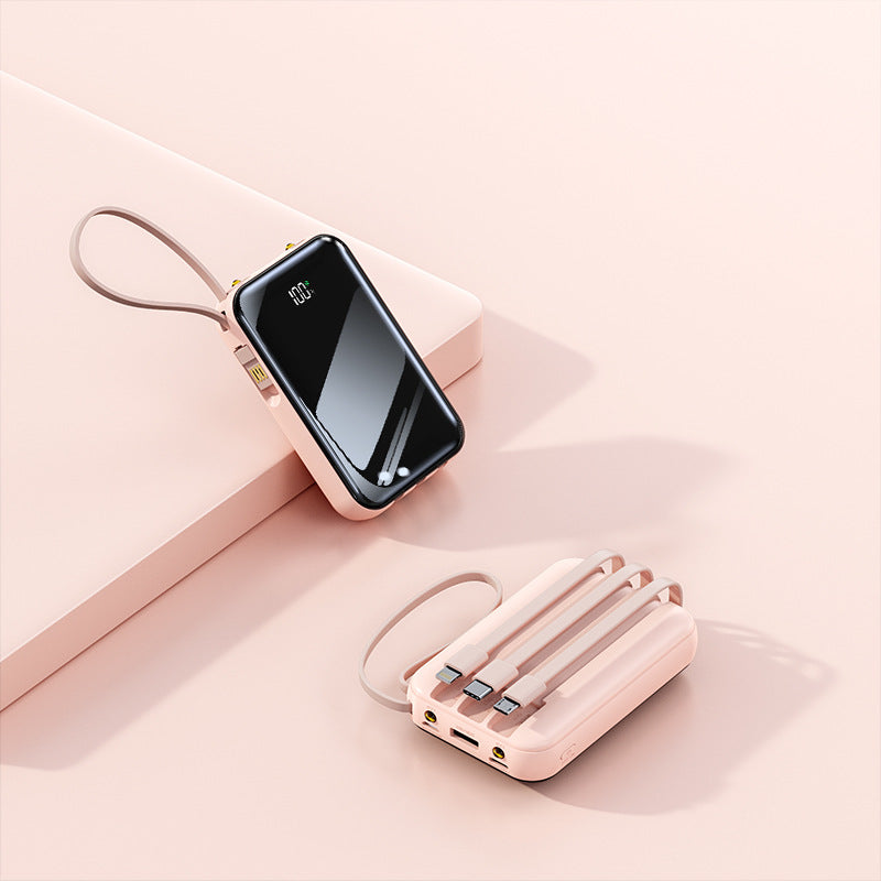 Bærbar Powerbank med innebygd ladestasjon Skanto