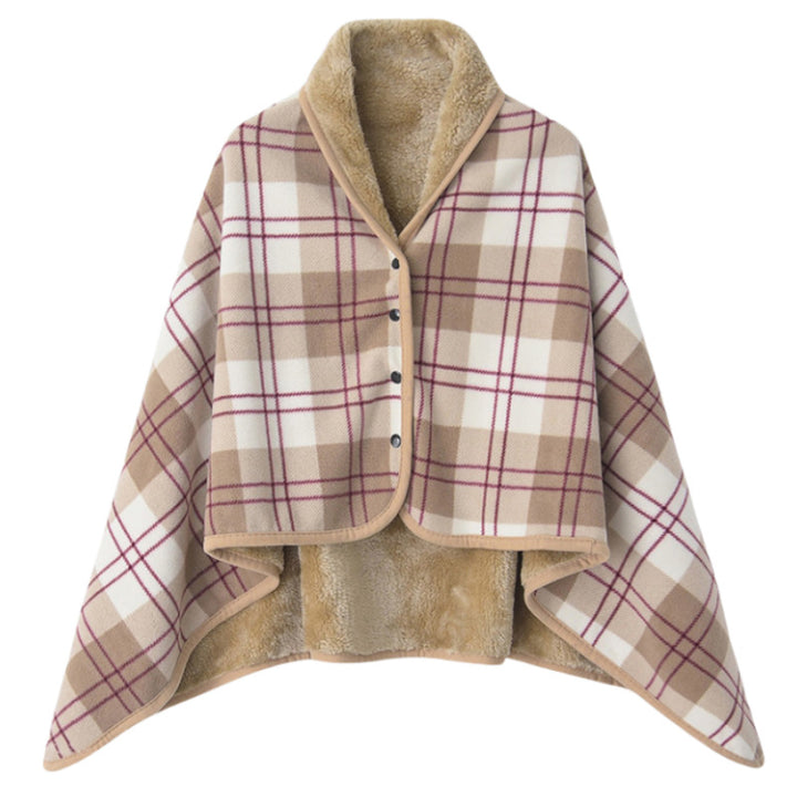 Dame elegant varmholdende Poncho-teppe Skanto