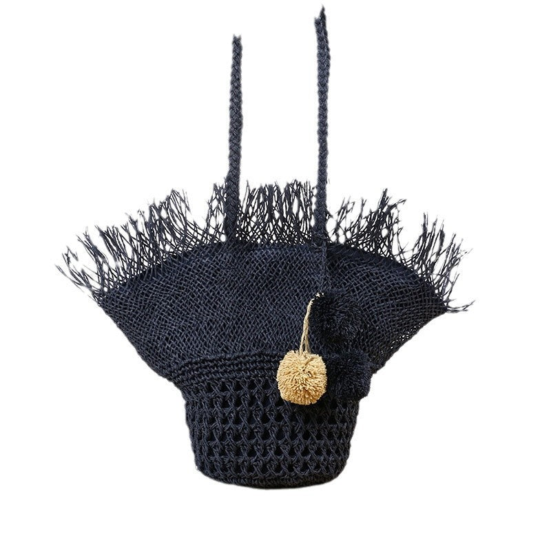 Elegant kurvveske med frynset design Skanto