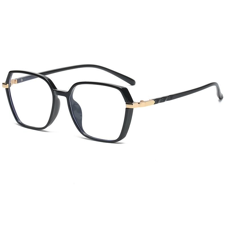 Dame moteriktig kvadratisk lesebrille med gullaccent Skanto