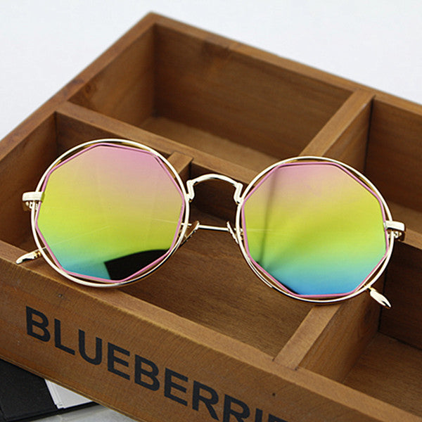 Dame Mote Åttekantet Solbrille med speilglass Skanto
