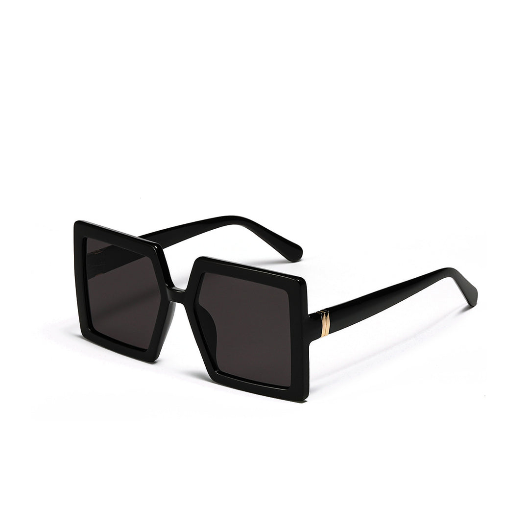 Dame geometrisk solbrille med moderne, bred ramme Skanto
