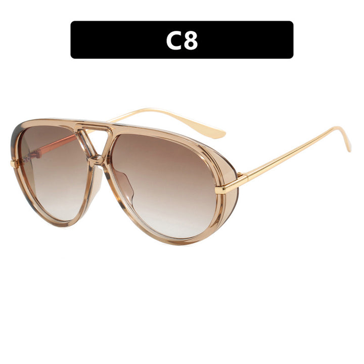 Dame Oversized solbriller med elegant plastramme og speilbelagte glass Skanto