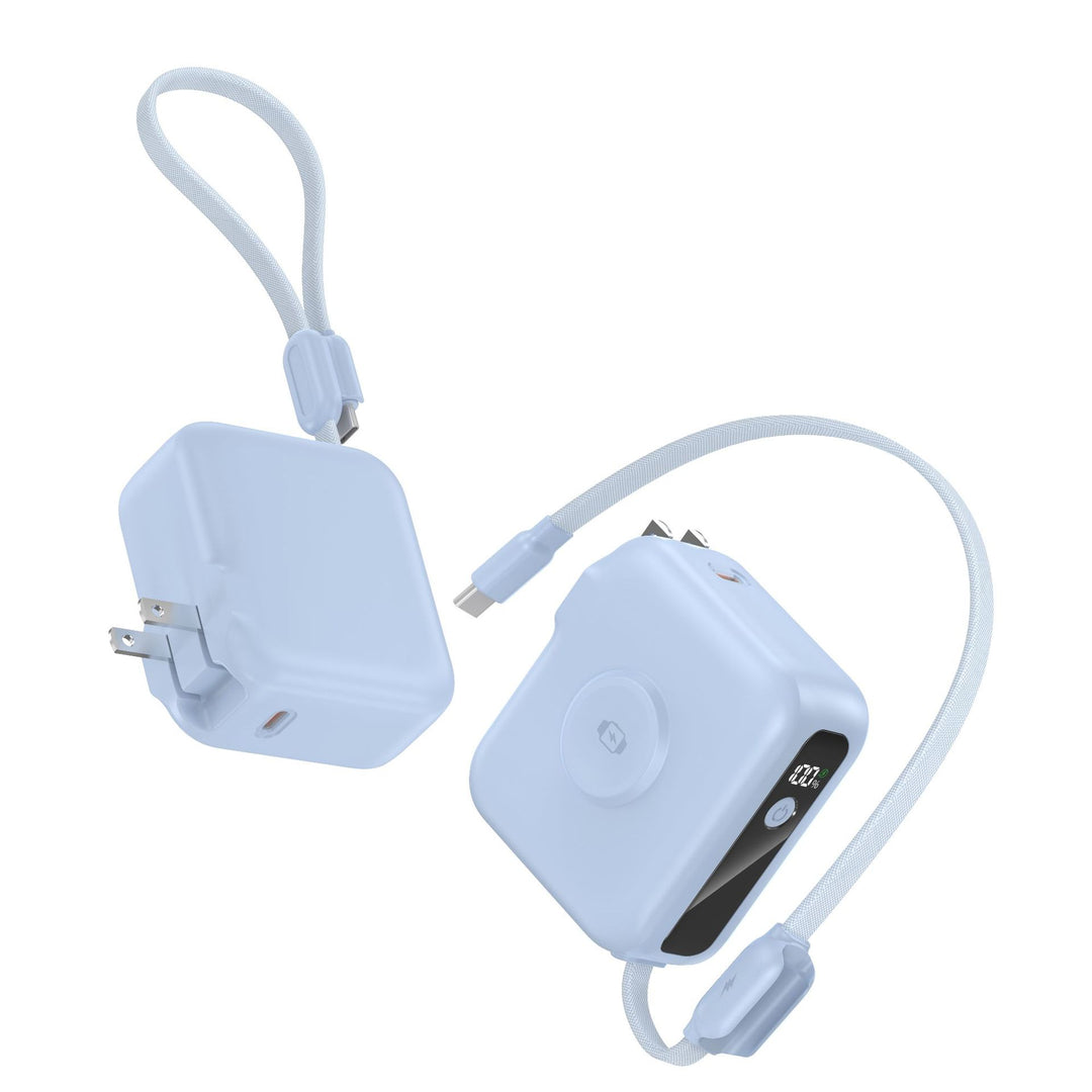 Kompakt Lader med Integrert Usb-C-Kabel og Digitalt Display Skanto