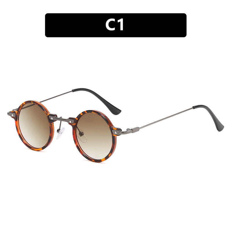 Damen moteriktig rund solbrille med stilig metallramme og polarisert glass Skanto