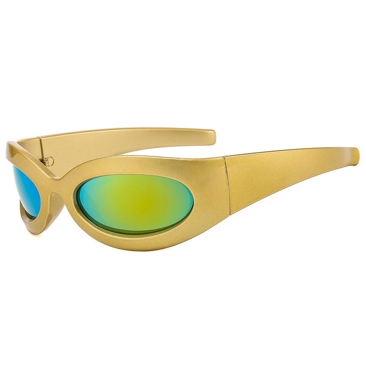 Dame moteriktig solbrille med oval ramme og moderne finish Skanto