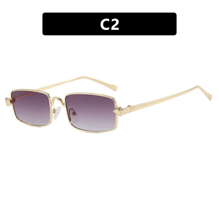 Dame elegant kvadratisk solbrille med luksus metallramme og UV-beskyttelse Skanto