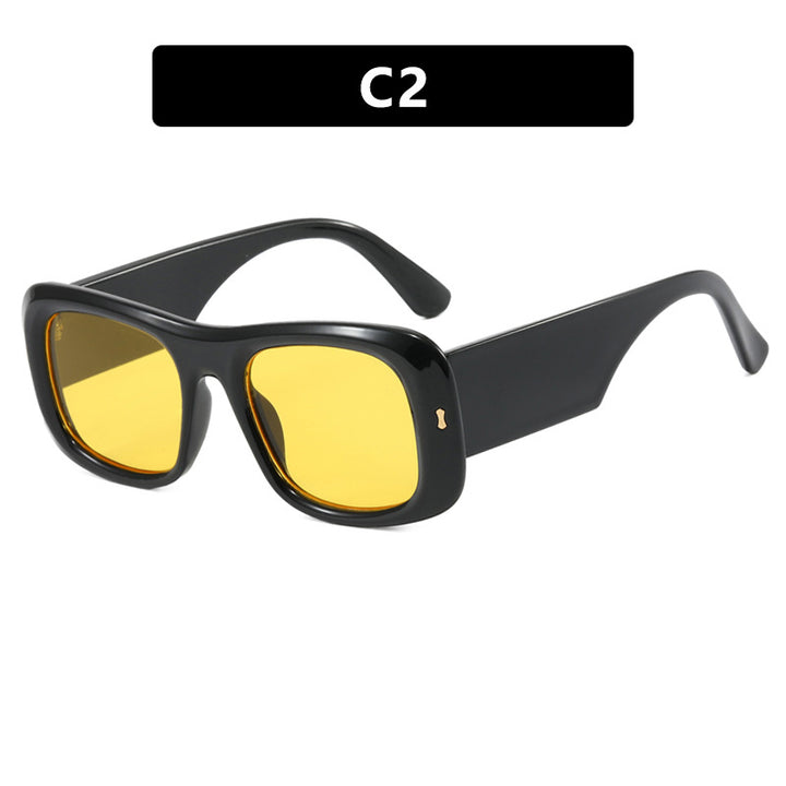 Damen kvadratisk solbrille med refleksjonsbeskyttende linser og moderne ramme konstruksjon Skanto