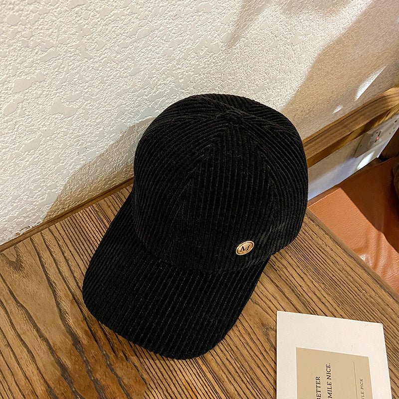 Kvinne Textured Corduroy Baseball Cap Skanto