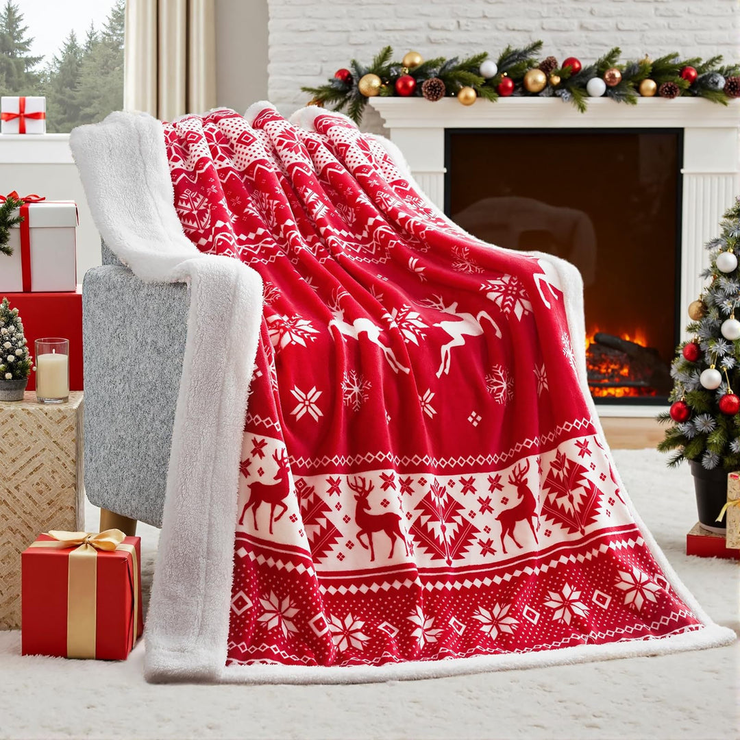 Skanto | Julefilt Myk Flanell Juleplush Ferie Filt