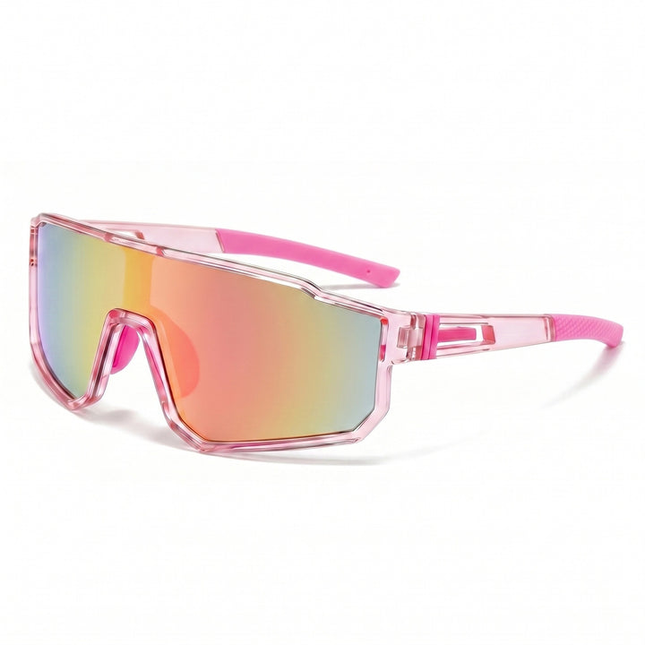 Dame nan sportslig overdimensjonert skjoldsolbrille med UV400 beskyttelse, brudsikkert polykarbonatglass og sklisikre stenger Skanto