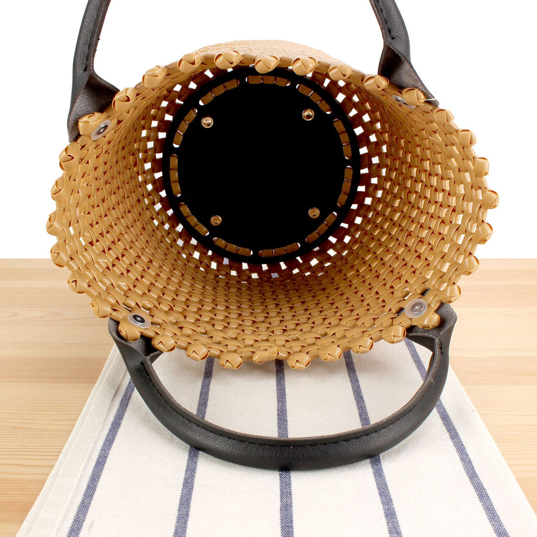 Basket bag with high-quality faux leather handle Skanto