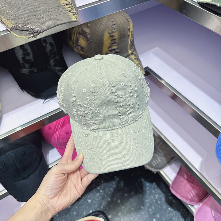 Kvinne Slitt Denim-Style Baseball Caps Skanto